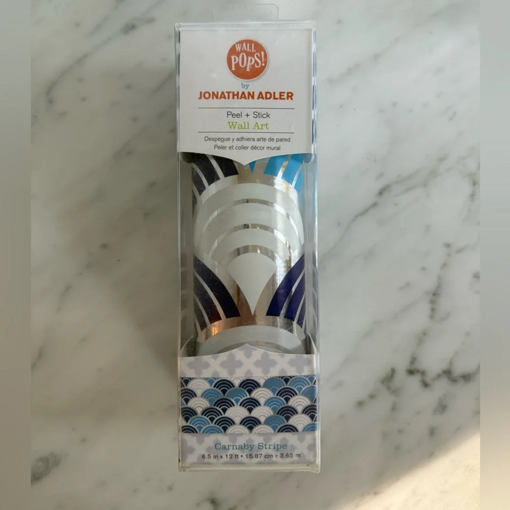 Jonathan Adler Wall Pops! Peel & Stick Wall Art Carnaby Stripe Set of 4 Rolls